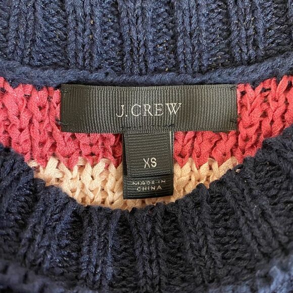 J. Crew Point Sur Stripe Tank Sweater In Navy Rose Multi XS - Picture 5 of 5